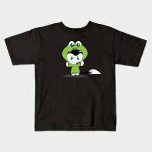 Dot the Cat in a Frog Costum Kids T-Shirt